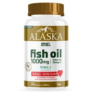 ÔMEGA 3 ÓLEO DE PEIXE 1000MG ALASKA 250 CÁPSULAS SIDNEY OLIVEIRA