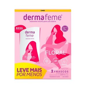 SABONETE ÍNTIMO LÍQUIDO DERMAFEME FLORAL 2 UNIDADES 200ML