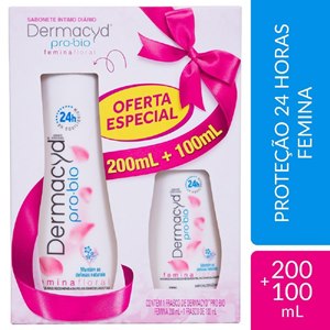 Kit Sabonete Líquido Íntimo Dermacyd Femina Floral 200Ml + 100Ml