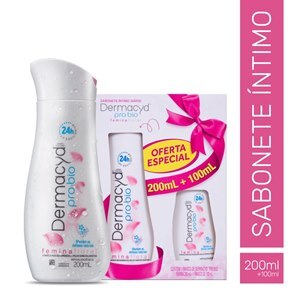 SABONETE LÍQUIDO ÍNTIMO KIT DERMACYD FEMINA 200ML + 100 ML 300 ML