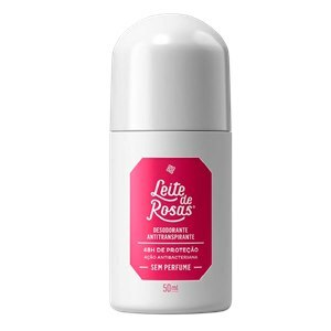 Desodorante Roll On Leite De Rosas Feminino Sem Perfume 48H 50Ml