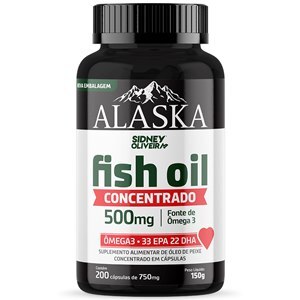 ÔMEGA 3 500MG CONCENTRADO ALASKA 200 CÁPSULAS SIDNEY OLIVEIRA