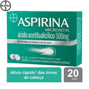 ANALGÉSICO ASPIRINA MICROATIVA 500MG 20 COMPRIMIDOS