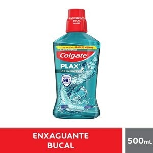 ENXAGUATÓRIO BUCAL COLGATE PLAX ICE INFINITY LEVE 500ML PAGUE 350ML