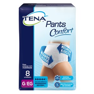 Roupa Íntima Descartável Tena Pants Confort G/Eg - 8 Unidades