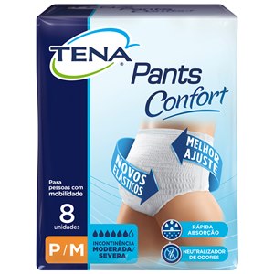 Roupa Íntima Tena Pants Confort Tamanho P/M 8 Unidades