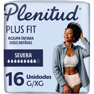 Roupa Íntima Descartável Plenitud Plus Fit Feminina G/Xg 16 Unidades