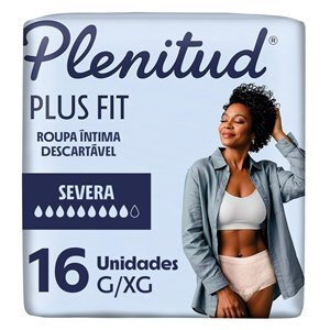 Roupa Íntima Descartável Plenitud Plus Fit Feminina G/Xg 16 Unidades