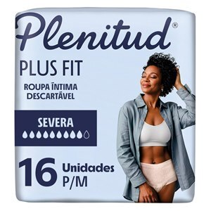 Roupa Íntima Descartável Plenitud Plus Fit Feminina P/M 16 Unidades