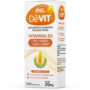 Vitamina D3 200Ui Gotas 20Ml  Dêvit Sidney Oliveira - Validade Novembro/2025