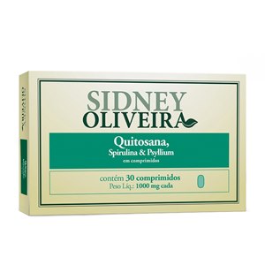 Quitosana + Spirulina + Psyllium Sidney Oliveira 30 Comprimidos