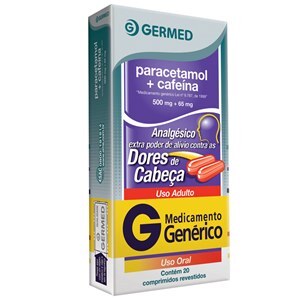 PARACETAMOL + CAFEÍNA 500/65MG 20 COMPRIMIDOS - GERMED - GENÉRICO