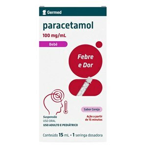 Paracetamol Bebê 100Mg/Ml Gotas 15Ml - Germed Genérico (Tylenol)