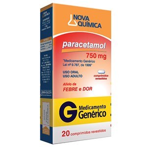 Paracetamol 750Mg 20 Comprimidos - Nova Química - Genérico