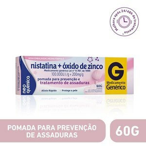 NISTATINA + ÓXIDO DE ZINCO POMADA 60G - NOVA QUÍMICA - GENÉRICO