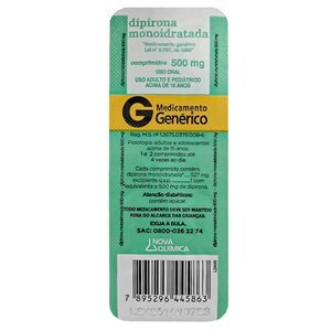 DIPIRONA 500MG 10 COMPRIMIDOS - NOVA QUÍMICA - GENÉRICO