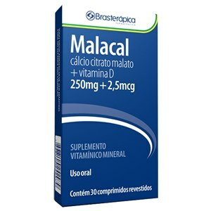 Cálcio Citrato Malato + Vitamina D - Malacal 30 Comprimidos