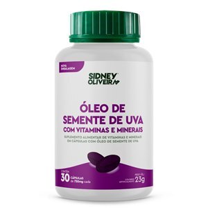 Óleo De Semente De Uva + Vitaminas E Minerais 30 Cápsulas Sidney Oliveira