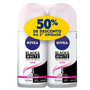 Desodorante Roll-On Nivea Feminino Invisible Black And White 50Ml Ganhe 50% Desconto Na Segunda Unidade     