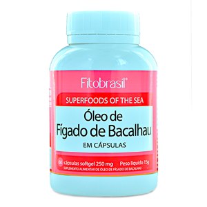 Óleo De Fígado De Bacalhau 250Mg Fitobrasil 60 Cápsulas 