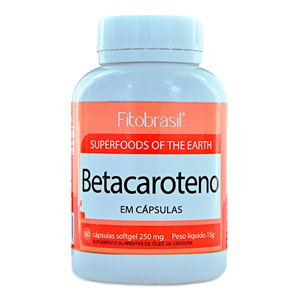 Betacaroteno - Óleo De Cenoura 250Mg Fitobrasil 60 Cápsulas 