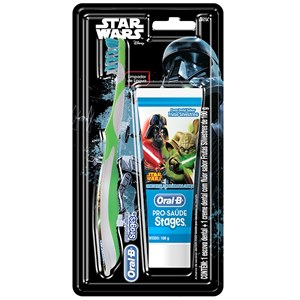 Escova Dental Oral B Stages Star Wars + Creme Dental Oral B Stages 100G