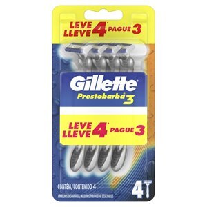 Aparelho De Barbear Gillette Prestobarba 3 Leve 4 Pague 3