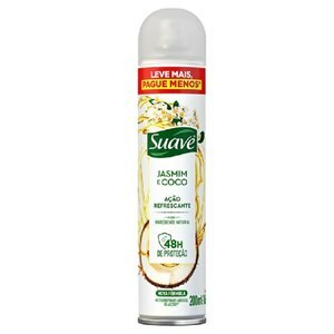 Desodorante Antitranspirante Aerossol Suave Ação Refrescante Jasmim E Coco 200Ml