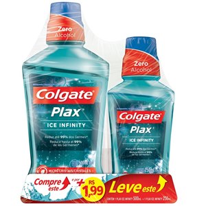 Enxaguatório Bucal Colgate Plax Ice Infinity 500Ml Leve Por R$1,99 Enxaguatório Bucal 250Ml