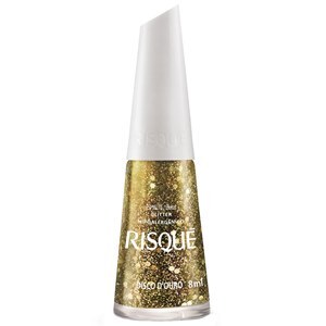Esmalte Risqué Glitter Disco D'ouro 8Ml