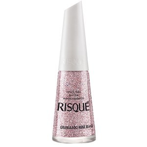 Esmalte Risqué Glitter Granulado Rosé 8Ml