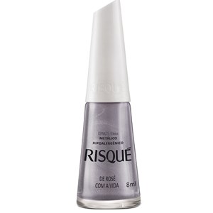 Esmalte Risqué Metálico De Rosé Com A Vida 8Ml