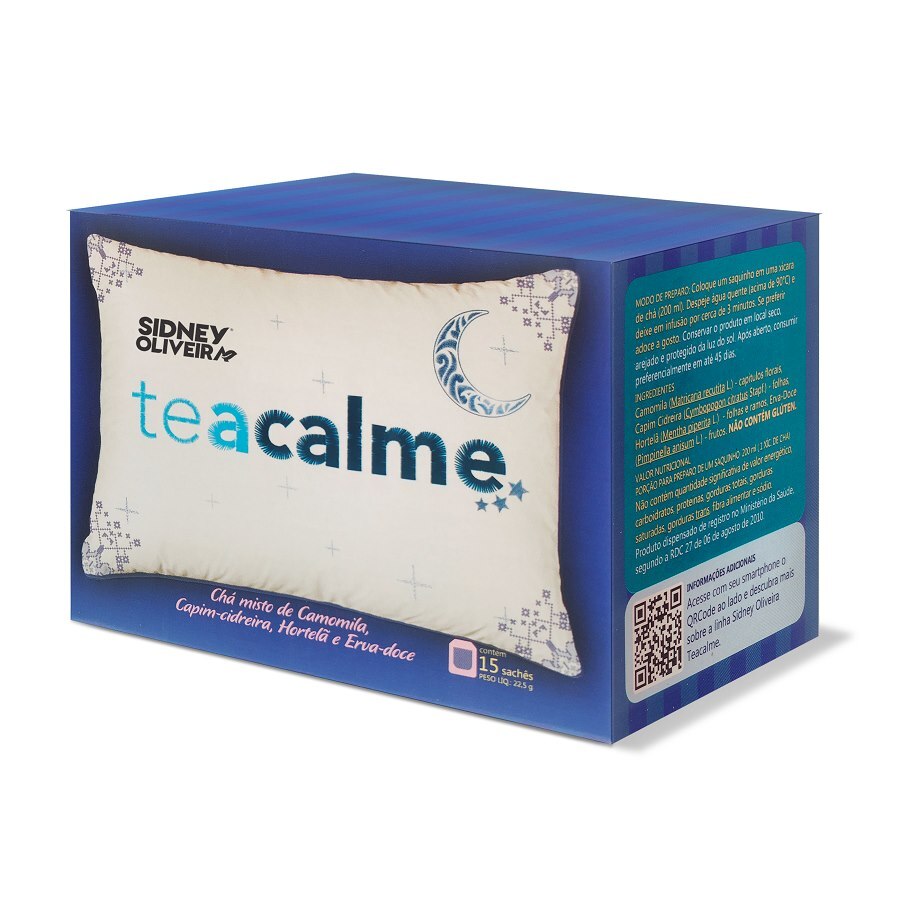CHÁ TEACALME 15 SACHÊS SIDNEY OLIVEIRA