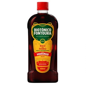 Biotônico Fontoura Sabor Morango 400Ml