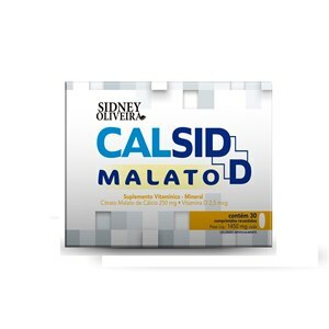 CALSID MALATO DE CÁLCIO 500MG + VITAMINA D3 5 MCG 30 COMPRIMIDOS SIDNEY OLIVEIRA