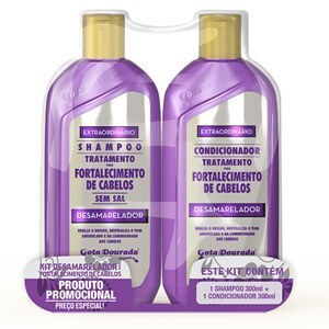 Gota Dourada Shampoo 300Ml + Condicionador 300Ml Kit Desamarelador 