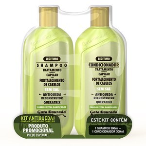 Gota Dourada Shampoo 300Ml + Condicionador 300Ml Kit Antiqueda