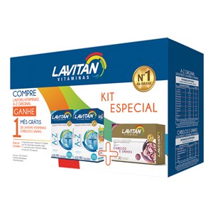 Kit Lavitan A Z Mais 90 Comprimidos 2 Unidades Grátis Cabelos E Unhas 30 Comprimidos
