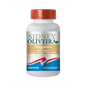 Magnésio + Zinco Sidney Oliveira Made In Usa 60 Comprimidos