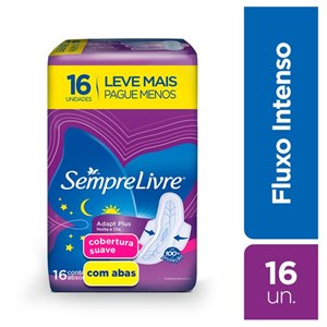 Absorvente Sempre Livre Conforto Noturno Cobertura Suave Com Abas - 16 Unidades