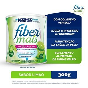 Fiber Mais Colágeno Regulador Intestinal Sabor Limão 300g  