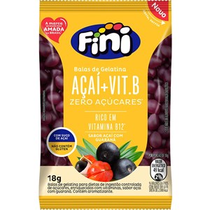 Bala De Gelatina Fini Açaí + Vitamina B 18G 