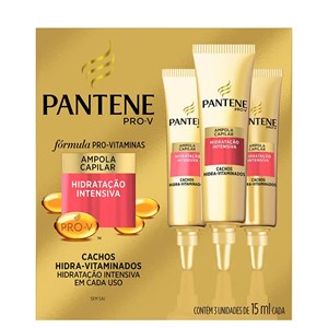 Ampola De Tratamento Pantene Cachos Hidra-Vitaminados 3 Unidades 15Ml
