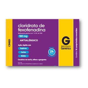 FEXOFENADINA 180MG 10 COMPRIMIDOS - CIMED - GENÉRICO 