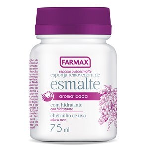 Removedor De Esmalte Sem Acetona Farmax Esponja Uva 75Ml