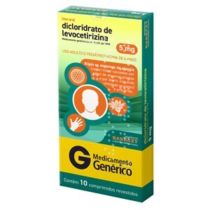 Levocetirizina 5Mg 10 Comprimidos - Ranbaxy - Genérico (Zyxem-Chiesi)