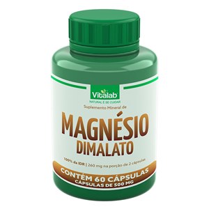 Magnésio Malato Vitalab 500Mg Vitalab 60 Cápsulas