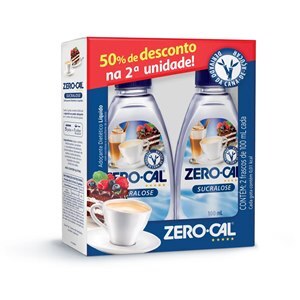 ADOÇANTE ZERO-CAL SUCRALOSE 100ML GANHE 50% DESCONTO NA SEGUNDA UNIDADE