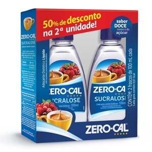 ADOÇANTE ZERO-CAL SUCRALOSE 100ML GANHE 50% DESCONTO NA SEGUNDA UNIDADE