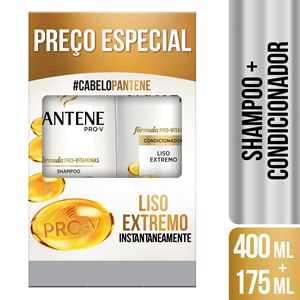 Kit Pantene Liso Extremo Shampoo 400Ml + Condicionador 175Ml